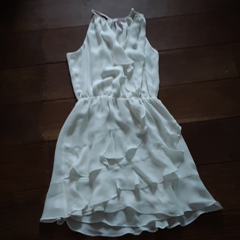 Parker ivory ruffle dress xxs